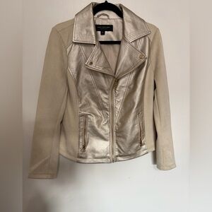 Marc New York Women's Metallic and Cream Leather Jacket